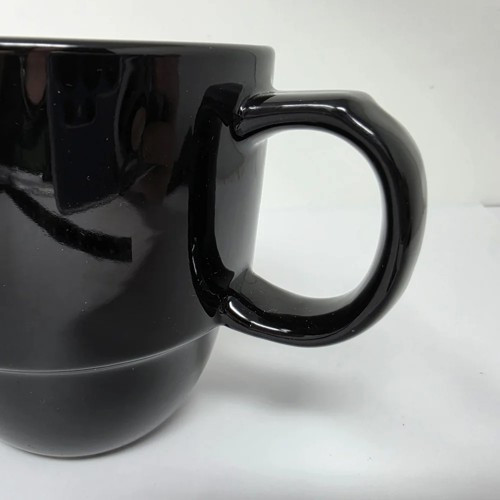 Coffee Cup Mug Stack Stackable Black Set of 2